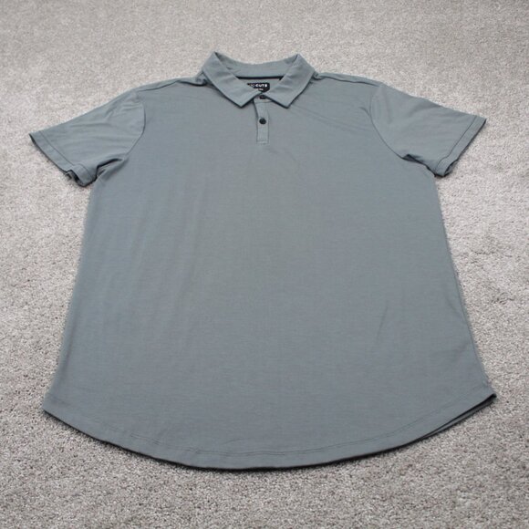 Cuts Curve-Hem Polo Shirt Adult 2XL XXL Green PYCA Pro Short Sleeve Pullover - Picture 2 of 13